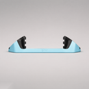 Giini Pyro Glacier Blue mechanical stomp pad, studio rear view showing the black bumpers