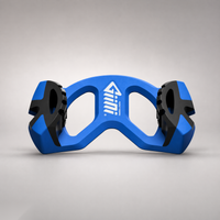 Giini Pyro Hyper Blue snowboard traction device, studio front view with Giini logo