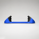 Giini Pyro Hyper Blue mechanical stomp pad, studio rear view showing the black bumpers