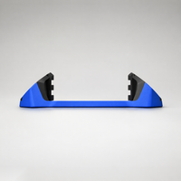 Giini Pyro Hyper Blue mechanical stomp pad, studio rear view showing the black bumpers