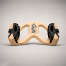 Giini Pyro Peach Dreamsicle snowboard traction device, studio front view with Giini logo