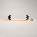 Giini Pyro Peach Dreamsicle mechanical stomp pad, studio rear view showing the black bumpers