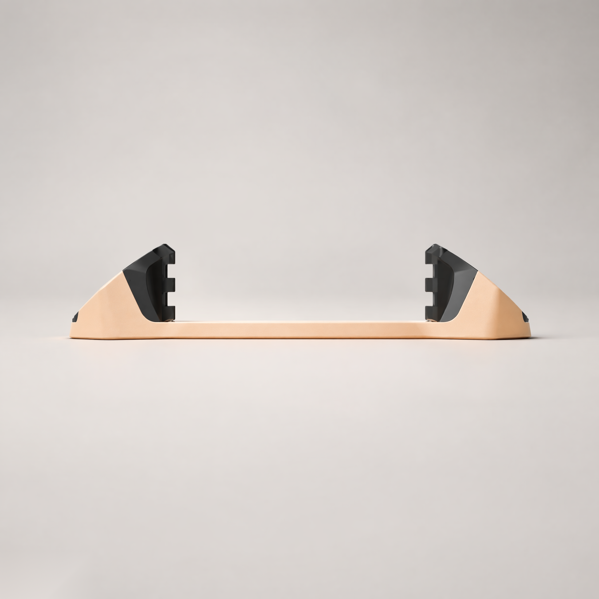 Giini Pyro Peach Dreamsicle mechanical stomp pad, studio rear view showing the black bumpers
